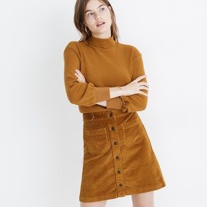 NWOT Madewell Corduroy Button Front Skirt